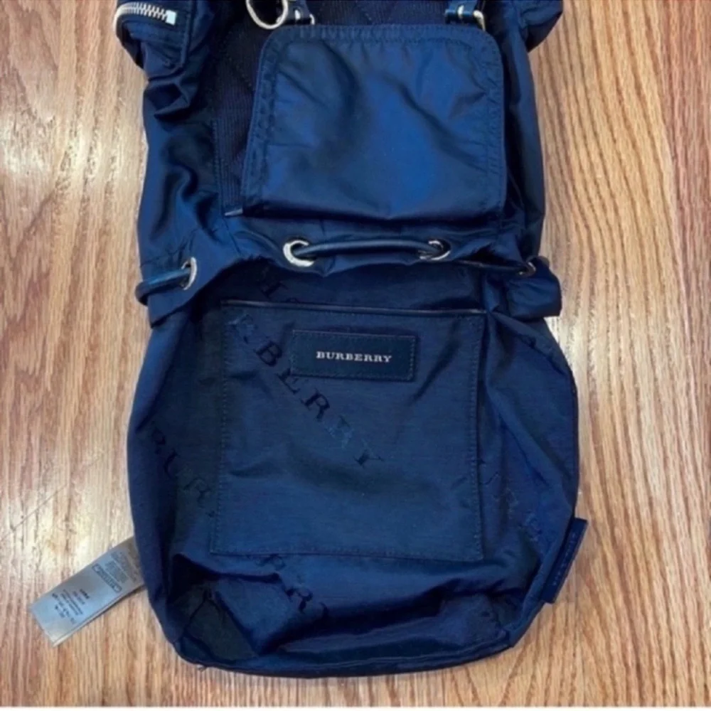 Authentic Burberry Small Rucksack Technical Nylon & Leather Backpack- Black - Picture 4 of 15